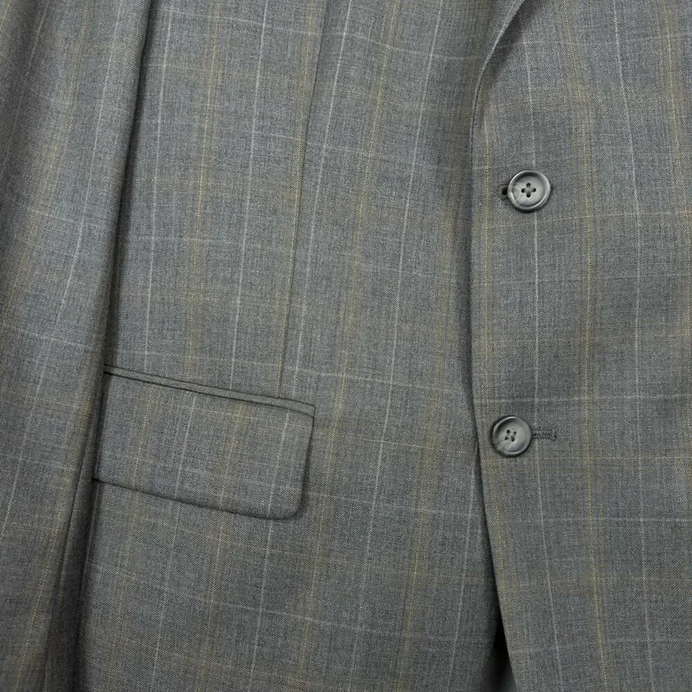 Pronto Uomo Platinum Men Two Button Gray Blazer Wool Blend Sport Coat Jacket 40R